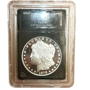 3/$25 Morgan Dollar Tribute Coin in Slab Case- minted by Bradford exchange